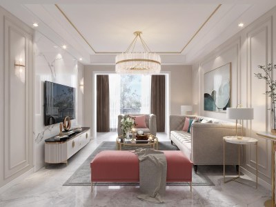 简欧客餐厅3D模型下载